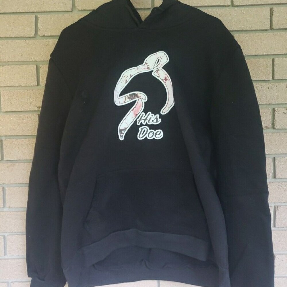 "His Doe" - Browning Parody - Womens Black Hoodie Size: Large